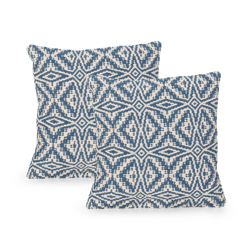 Memory Foam Pillows for Neck SupportSquare Pillows for Modern Home DecorEllie Boho Cotton Throw Pillow (Set of 2), Blue and White Memory Foam Pillows for Neck SupportSquare Pillows for Modern Home DecorEllie Boho Cotton Throw Pillow (Set of 2), Blue and White