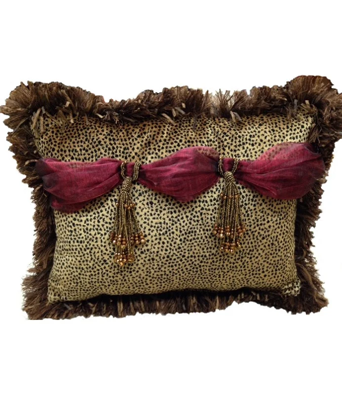 Hypoallergenic Pillows for Allergy SufferersLumbar Support Pillows for Car SeatsAccent Pillow Velvet Cheetah and Red Organza Rectangle with Jeweled Tassels 17x13 Hypoallergenic Pillows for Allergy SufferersLumbar Support Pillows for Car SeatsAccent Pillow Velvet Cheetah and Red Organza Rectangle with Jeweled Tassels 17x13