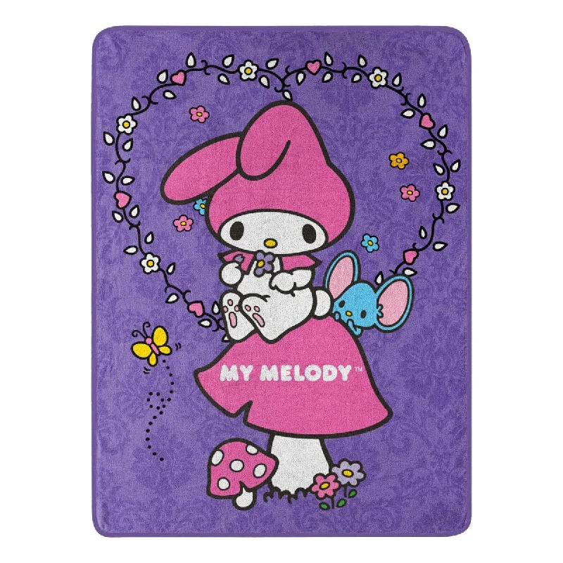 Queen - size blankets for standard - sized bedsMy Melody Lavender Petals Micro Raschel Throw Queen - size blankets for standard - sized bedsMy Melody Lavender Petals Micro Raschel Throw