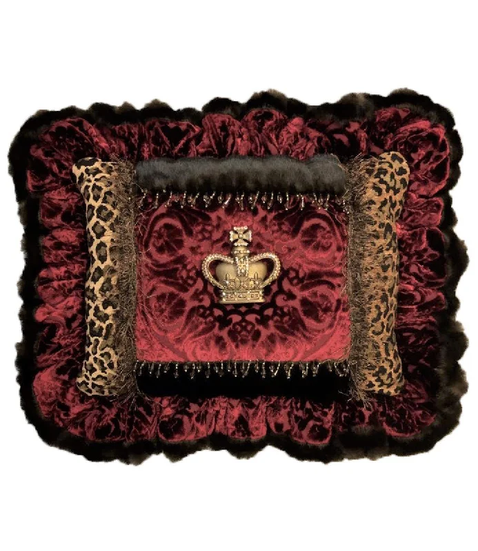 Feather Pillows for a Luxurious SleepHypoallergenic Pillows for Allergy SufferersRuffled Decorative Pillow with Jeweled Crown Red and Leopard Print 20"x15" Feather Pillows for a Luxurious SleepHypoallergenic Pillows for Allergy SufferersRuffled Decorative Pillow with Jeweled Crown Red and Leopard Print 20"x15"