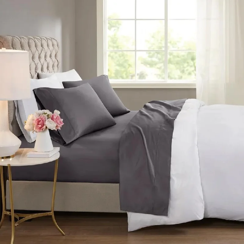 Silk blankets with a smooth and elegant touch4pc King 600 Thread Count Cooling Cotton Blend Sheet Set Charcoal Silk blankets with a smooth and elegant touch4pc King 600 Thread Count Cooling Cotton Blend Sheet Set Charcoal