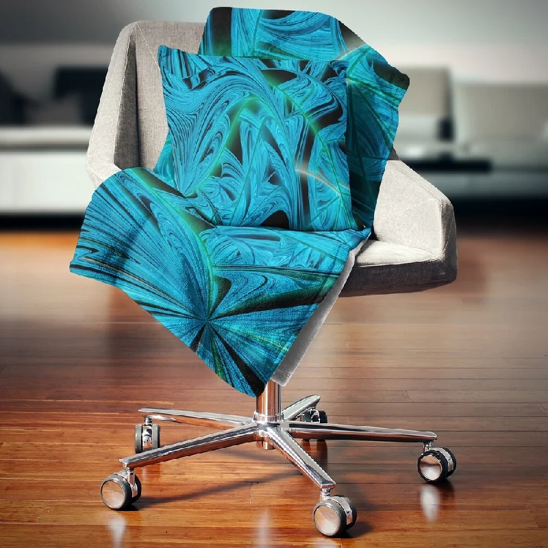 Rayon from bamboo blankets for a silky and breathable feelDesignart 'Blue Winter Fractal Pattern' Abstract Throw Blanket Rayon from bamboo blankets for a silky and breathable feelDesignart 'Blue Winter Fractal Pattern' Abstract Throw Blanket