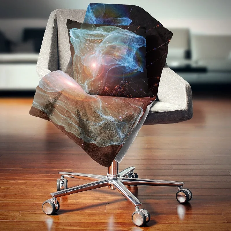King - size blankets to cover large beds comfortablyDesignart 'Light Blue Lights of Network' Abstract Throw Blanket