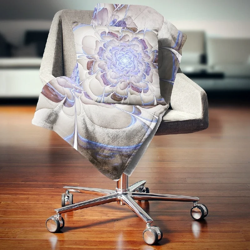 Cotton blankets for breathability and a lightweight feelDesignart 'Fractal Flower in Light Blue Digital Art' Floral Throw Blanket Cotton blankets for breathability and a lightweight feelDesignart 'Fractal Flower in Light Blue Digital Art' Floral Throw Blanket