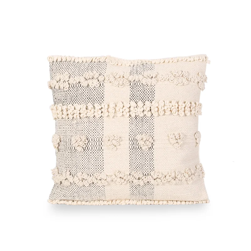Back Support Pillows for Office ChairsKids Pillows with Fun DesignsStephanie Boho Cotton Pillow Cover, Natural and Light Gray Back Support Pillows for Office ChairsKids Pillows with Fun DesignsStephanie Boho Cotton Pillow Cover, Natural and Light Gray