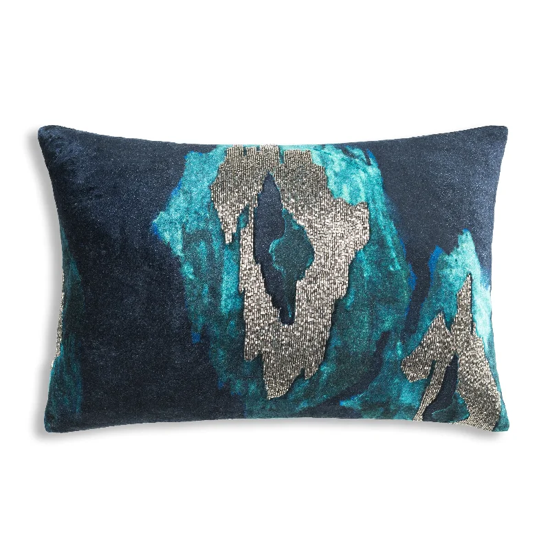 Soft and Fluffy Pillows for Bedroom ComfortBolster Pillows for Sofa DecorationJade Navy Pillow