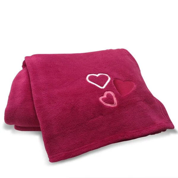 Silk blankets with a smooth and elegant touchPink Hearts Applique Embroidered Microplush Throw Silk blankets with a smooth and elegant touchPink Hearts Applique Embroidered Microplush Throw