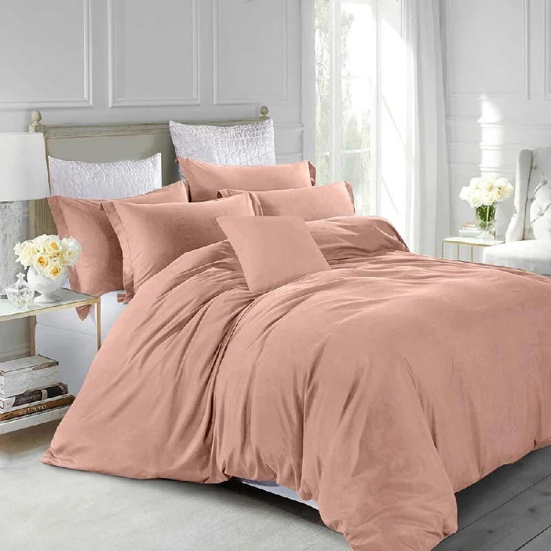 Recycled polyester blankets for an eco - conscious option3pc King Size Duvet Cover Set + Pillow Sham Peach Recycled polyester blankets for an eco - conscious option3pc King Size Duvet Cover Set + Pillow Sham Peach
