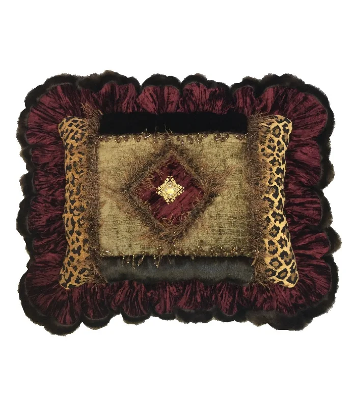 Soft and Fluffy Pillows for Bedroom ComfortPlush Pillows for a Cozy BedRuffled Decorative Pillow Burgundy and Leopard Print 20"x15" Soft and Fluffy Pillows for Bedroom ComfortPlush Pillows for a Cozy BedRuffled Decorative Pillow Burgundy and Leopard Print 20"x15"