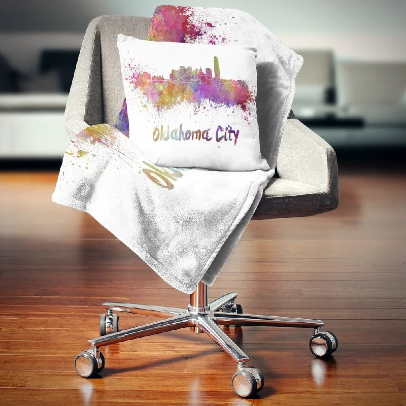 Wool blankets with natural warmth and insulationDesignart 'Oklahoma Skyline' Cityscape Throw Blanket Wool blankets with natural warmth and insulationDesignart 'Oklahoma Skyline' Cityscape Throw Blanket