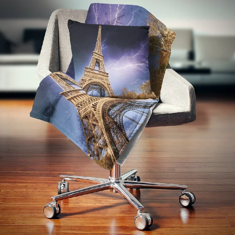 Synthetic fiber blend blankets for a budget - friendly choiceDesignart 'Beautiful View of Paris Paris Eiffel Towerunder Purple Sky' Cityscape Throw Blanket Synthetic fiber blend blankets for a budget - friendly choiceDesignart 'Beautiful View of Paris Paris Eiffel Towerunder Purple Sky' Cityscape Throw Blanket