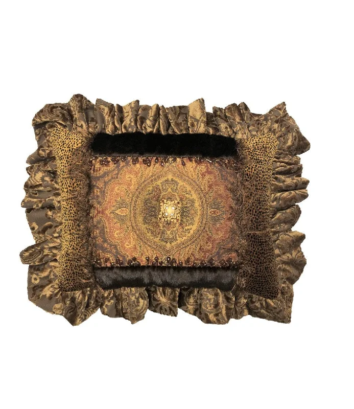 Down Alternative Pillows for Ethical ChoicesBack Support Pillows for Office ChairsLuxury Accent Pillow Bronze and Gold Velvet with Cheetah Print Down Alternative Pillows for Ethical ChoicesBack Support Pillows for Office ChairsLuxury Accent Pillow Bronze and Gold Velvet with Cheetah Print