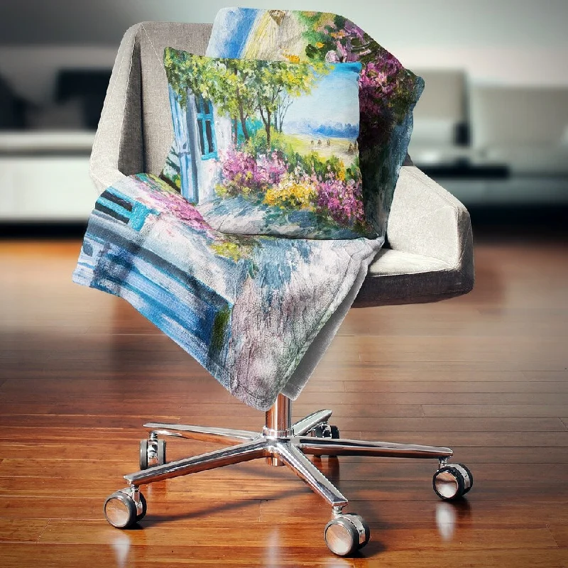 Cotton blankets for breathability and a lightweight feelDesignart 'Garden near the House' Landscape Fleece Throw Blanket Cotton blankets for breathability and a lightweight feelDesignart 'Garden near the House' Landscape Fleece Throw Blanket
