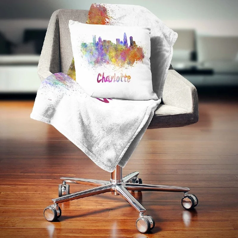 Fleece blankets for a cozy and plush textureDesignart 'Charlotte Skyline' Cityscape Throw Blanket Fleece blankets for a cozy and plush textureDesignart 'Charlotte Skyline' Cityscape Throw Blanket