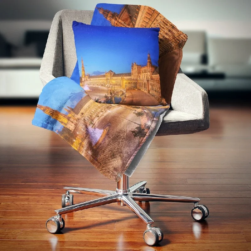 Microfiber blankets that are durable and easy to care forDesignart 'View of Spain Square at Sunset' Cityscape Throw Blanket Microfiber blankets that are durable and easy to care forDesignart 'View of Spain Square at Sunset' Cityscape Throw Blanket