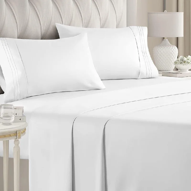 Microfiber blankets that are durable and easy to care for4pc King Size Breathable & Cooling Bed Sheets White Microfiber blankets that are durable and easy to care for4pc King Size Breathable & Cooling Bed Sheets White