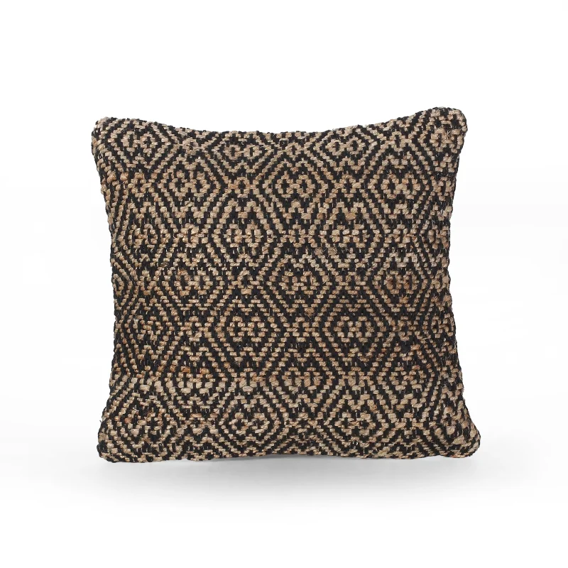 Velvet Pillows for a Touch of EleganceSoft and Fluffy Pillows for Bedroom ComfortEditha Boho Jute and Cotton Pillow Cover, Black Velvet Pillows for a Touch of EleganceSoft and Fluffy Pillows for Bedroom ComfortEditha Boho Jute and Cotton Pillow Cover, Black