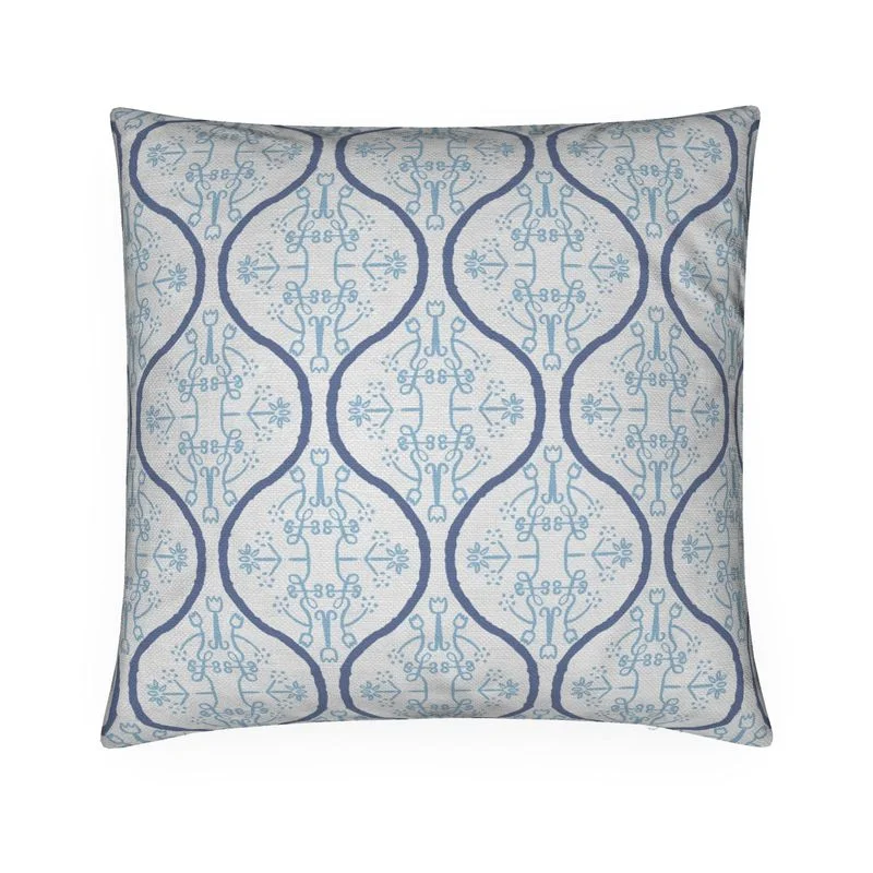 Square Pillows for Modern Home DecorHypoallergenic Pillows for Allergy SufferersWatercolor Damask Shades of Blue Luxury Pillow