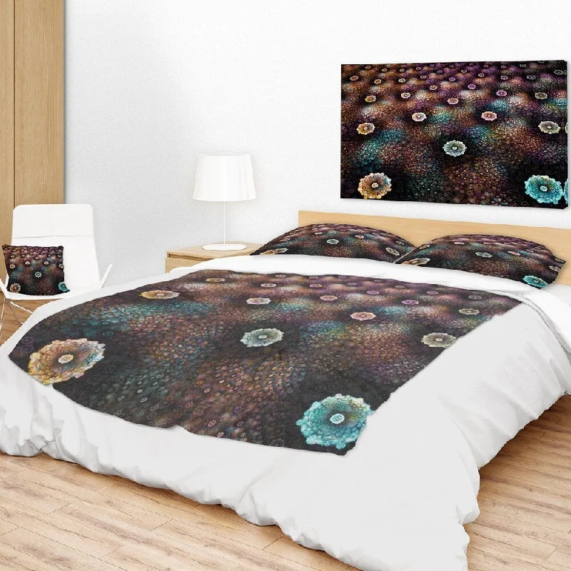 Chenille blankets with a thick and fuzzy textureDesignart 'Brown Flowers on Alien Planet' Floral Throw Blanket