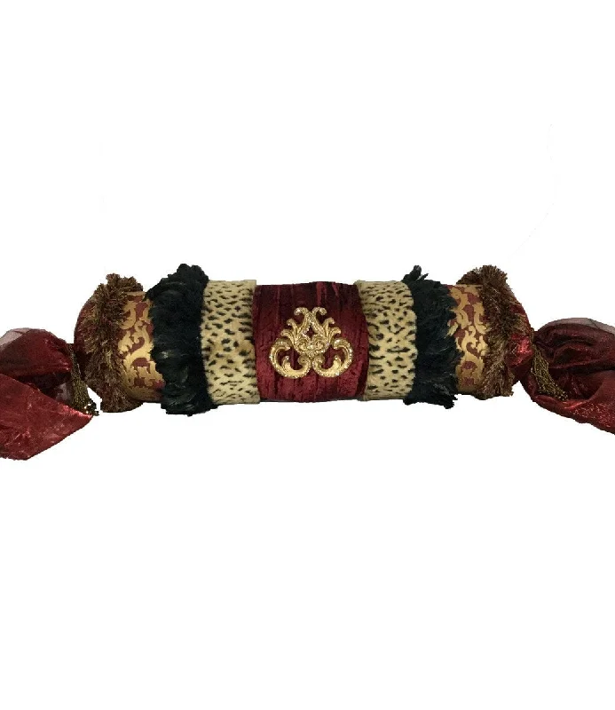 Back Support Pillows for Office ChairsFeather Pillows for a Luxurious SleepDecorative Bolster Pillow Burgundy Gold with Feathers 30x8 Back Support Pillows for Office ChairsFeather Pillows for a Luxurious SleepDecorative Bolster Pillow Burgundy Gold with Feathers 30x8