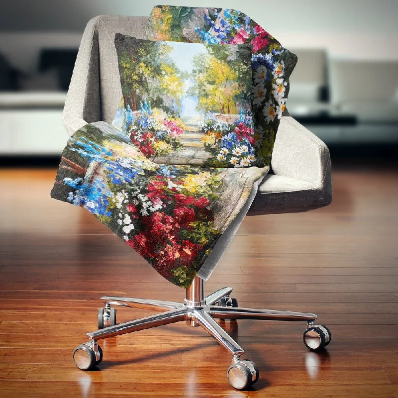 Silk blankets with a smooth and elegant touchDesignart 'Summer Forest with Flowers' Landscape Fleece Throw Blanket Silk blankets with a smooth and elegant touchDesignart 'Summer Forest with Flowers' Landscape Fleece Throw Blanket