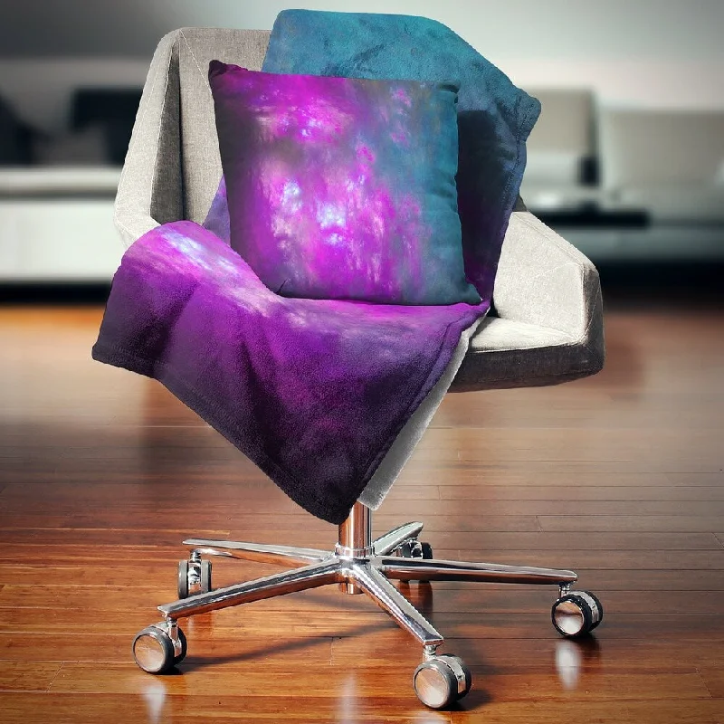 Cotton blankets for breathability and a lightweight feelDesignart 'Purple Blue Starry Fractal Sky' Abstract Throw Blanket Cotton blankets for breathability and a lightweight feelDesignart 'Purple Blue Starry Fractal Sky' Abstract Throw Blanket