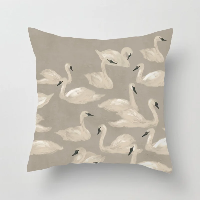 Square Pillows for Modern Home DecorPregnancy Pillows for Expectant MothersIndoor Pillow - DANCING SWAN neutral Square Pillows for Modern Home DecorPregnancy Pillows for Expectant MothersIndoor Pillow - DANCING SWAN neutral