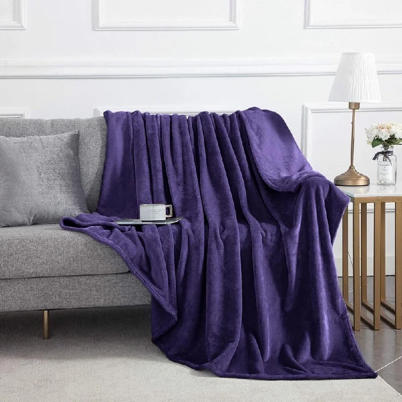 Recycled polyester blankets for an eco - conscious optionTwin Size Throw Reversible Faux Fur Fleece Bed Blanket Purple Recycled polyester blankets for an eco - conscious optionTwin Size Throw Reversible Faux Fur Fleece Bed Blanket Purple