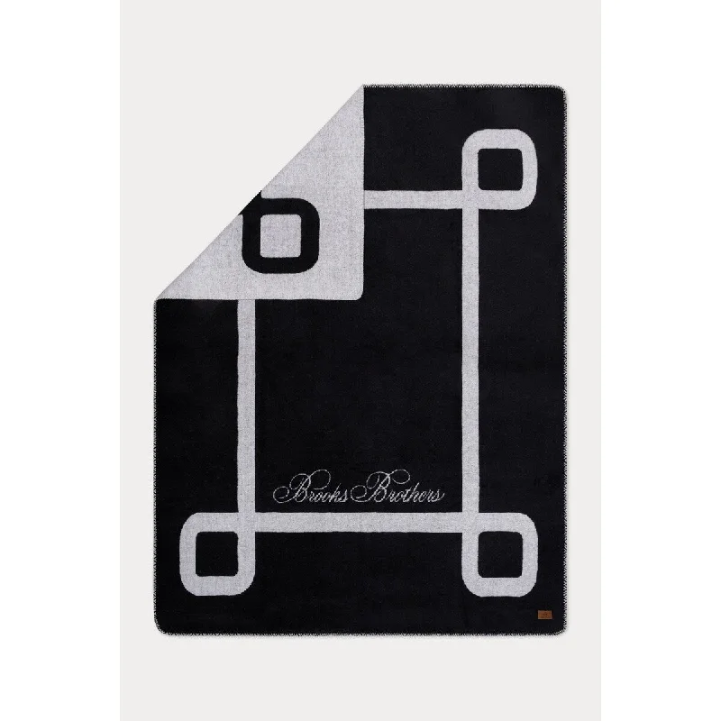 Queen - size blankets for standard - sized bedsBrooks Brothers Geo Border Throw
