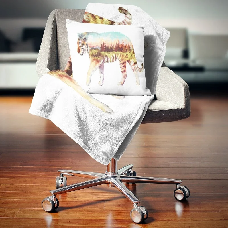 Silk blankets with a smooth and elegant touchDesignart 'Tiger Double Exposure Illustration' Animal Throw Blanket Silk blankets with a smooth and elegant touchDesignart 'Tiger Double Exposure Illustration' Animal Throw Blanket