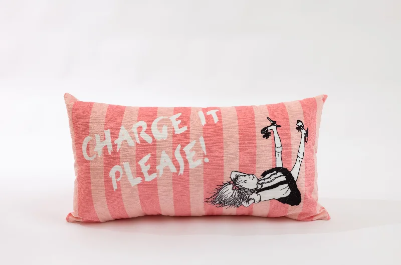 Bolster Pillows for Sofa DecorationKids Pillows with Fun DesignsCharge It, Please! Pillow, An Eloise Collection! Bolster Pillows for Sofa DecorationKids Pillows with Fun DesignsCharge It, Please! Pillow, An Eloise Collection!