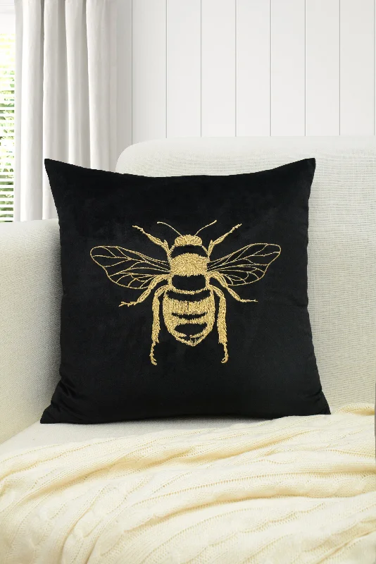 Square Pillows for Modern Home DecorTravel Pillows for Long JourneysBlack and Gold Bee Pillow Square Pillows for Modern Home DecorTravel Pillows for Long JourneysBlack and Gold Bee Pillow