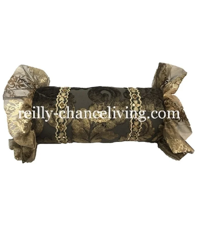 Cotton Pillows for Natural ComfortDown Alternative Pillows for Ethical ChoicesDecorative Bolster Pillow Chocolate Brown and Metallic Gold Cotton Pillows for Natural ComfortDown Alternative Pillows for Ethical ChoicesDecorative Bolster Pillow Chocolate Brown and Metallic Gold