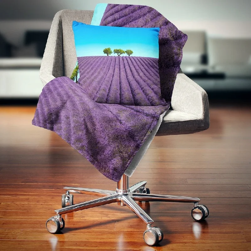 Synthetic fiber blend blankets for a budget - friendly choiceDesignart 'Lavender Flowers and Uphill Green Trees' Landscape Wall Throw Blanket Synthetic fiber blend blankets for a budget - friendly choiceDesignart 'Lavender Flowers and Uphill Green Trees' Landscape Wall Throw Blanket