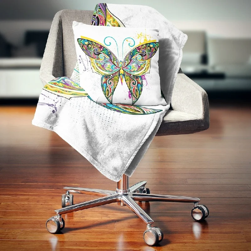 Silk blankets with a smooth and elegant touchDesignart 'Openwork Butterfly' Abstract Throw Blanket Silk blankets with a smooth and elegant touchDesignart 'Openwork Butterfly' Abstract Throw Blanket