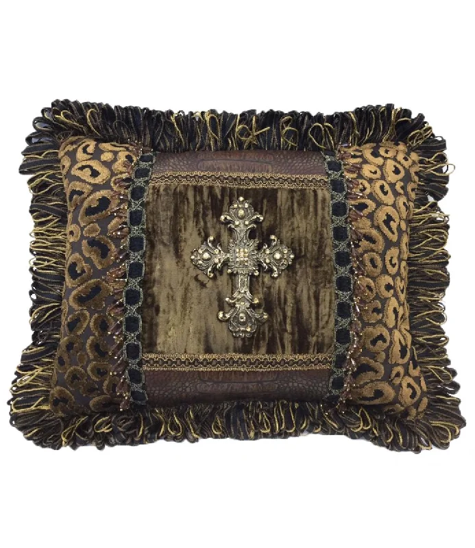 Travel Pillows for Long JourneysCotton Pillows for Natural ComfortLeopard Accent Pillow with Jeweled Cross 14x18 Travel Pillows for Long JourneysCotton Pillows for Natural ComfortLeopard Accent Pillow with Jeweled Cross 14x18