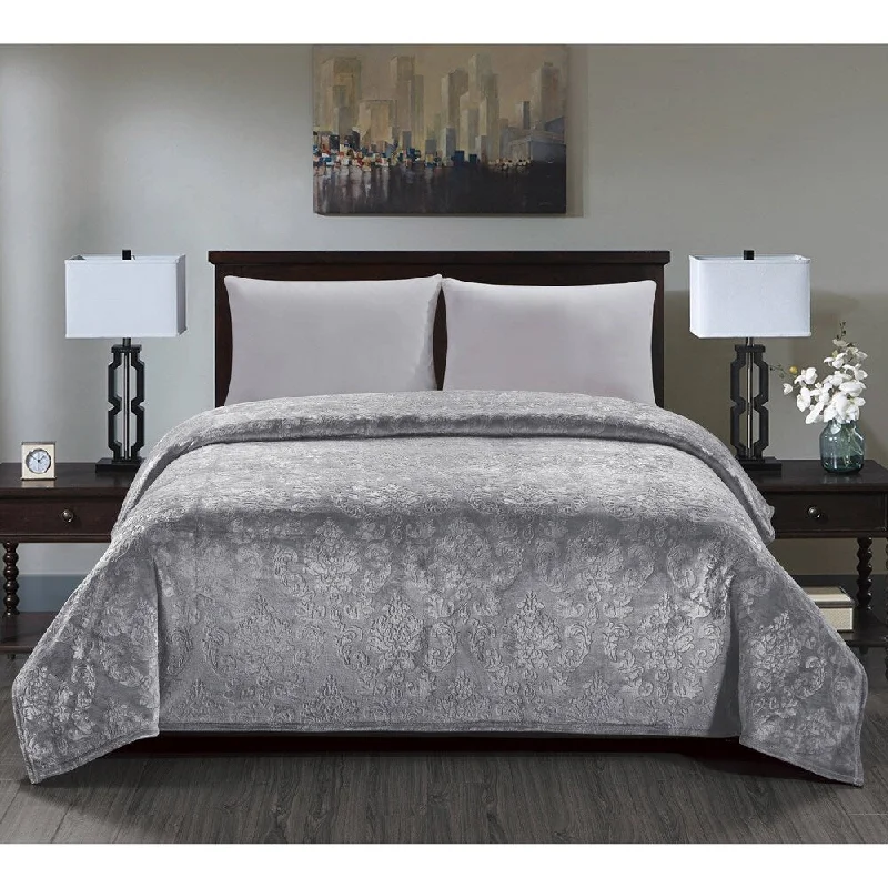 Bamboo fiber blankets with natural antibacterial propertiesVersaille Blanket Queen Gray Bamboo fiber blankets with natural antibacterial propertiesVersaille Blanket Queen Gray