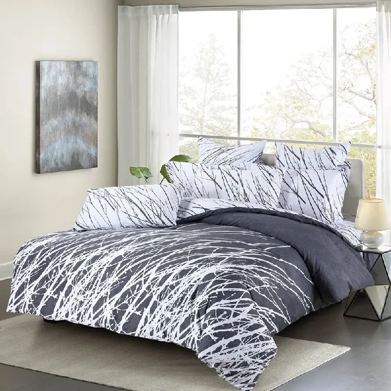 Wool blankets with natural warmth and insulationKing Bedding Sheet Set Tree Branches Grey Wool blankets with natural warmth and insulationKing Bedding Sheet Set Tree Branches Grey