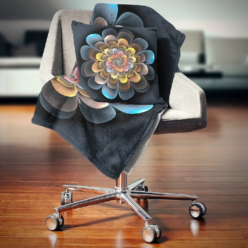 Wool blankets with natural warmth and insulationDesignart 'Fractal Flower Macro Close up' Floral Throw Blanket Wool blankets with natural warmth and insulationDesignart 'Fractal Flower Macro Close up' Floral Throw Blanket
