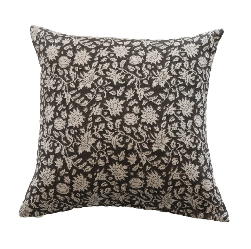 Bolster Pillows for Sofa DecorationCotton Pillows for Natural ComfortEstelle Dark Brown Floral Pillow Cover Bolster Pillows for Sofa DecorationCotton Pillows for Natural ComfortEstelle Dark Brown Floral Pillow Cover
