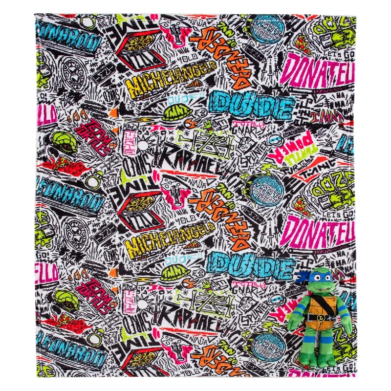 Queen - size blankets for standard - sized bedsTeenage Mutant Ninja Tutles Mutant Mayhem Sketched Out Silk Touch wHugger Queen - size blankets for standard - sized bedsTeenage Mutant Ninja Tutles Mutant Mayhem Sketched Out Silk Touch wHugger