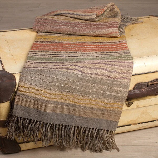 Acrylic blankets for a soft and affordable alternativeHandmade Striped Silk and Wool Throw (India) Acrylic blankets for a soft and affordable alternativeHandmade Striped Silk and Wool Throw (India)