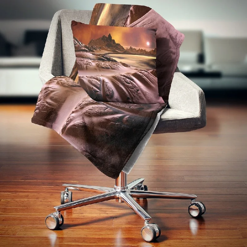 Bamboo fiber blankets with natural antibacterial propertiesDesignart '3D Rendered Alien Planet' Landscape Fleece Throw Blanket Bamboo fiber blankets with natural antibacterial propertiesDesignart '3D Rendered Alien Planet' Landscape Fleece Throw Blanket
