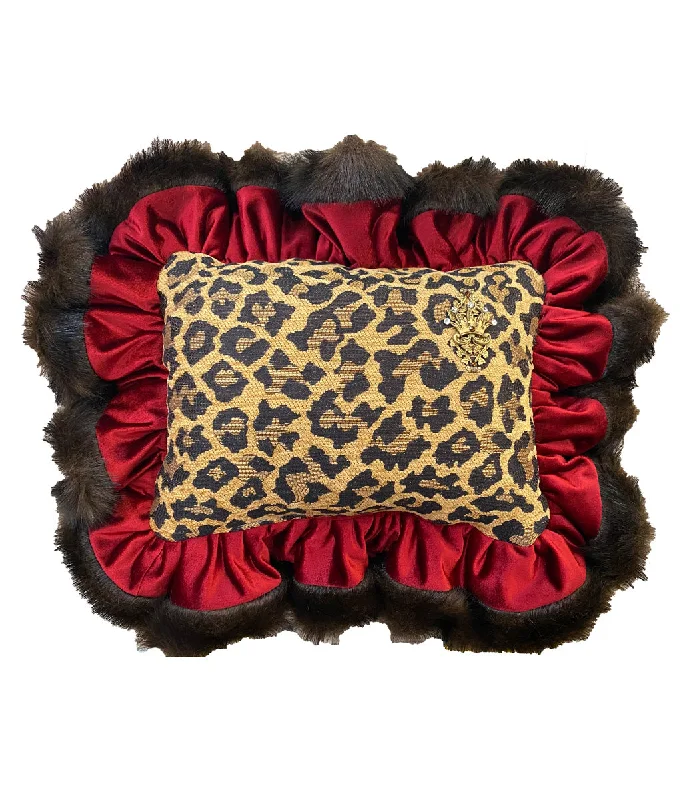 Down Alternative Pillows for Ethical ChoicesVelvet Pillows for a Touch of EleganceLuxury Accent Pillow Leopard Chenille and Red Velvet Down Alternative Pillows for Ethical ChoicesVelvet Pillows for a Touch of EleganceLuxury Accent Pillow Leopard Chenille and Red Velvet