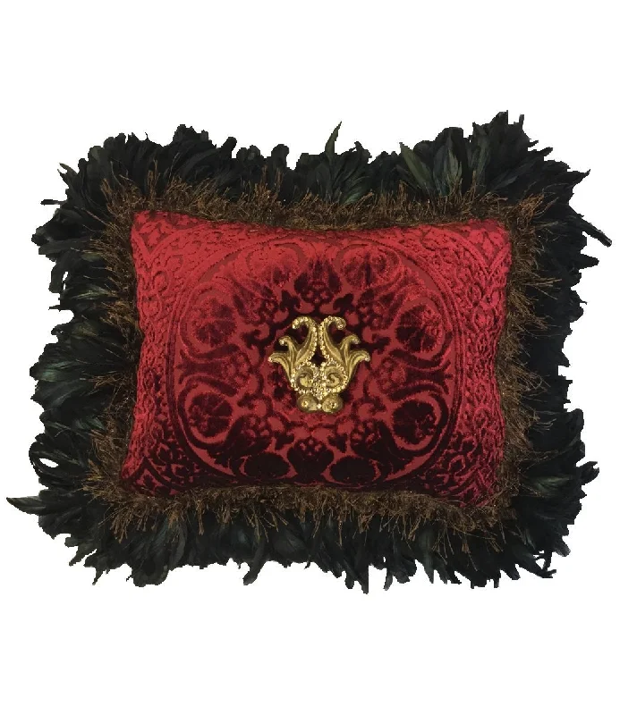 Silk Pillows for Smooth Skin and HairRound Pillows for Boho-Style InteriorsLuxury Accent Pillow with Feathers and Jeweled Medallion Silk Pillows for Smooth Skin and HairRound Pillows for Boho-Style InteriorsLuxury Accent Pillow with Feathers and Jeweled Medallion