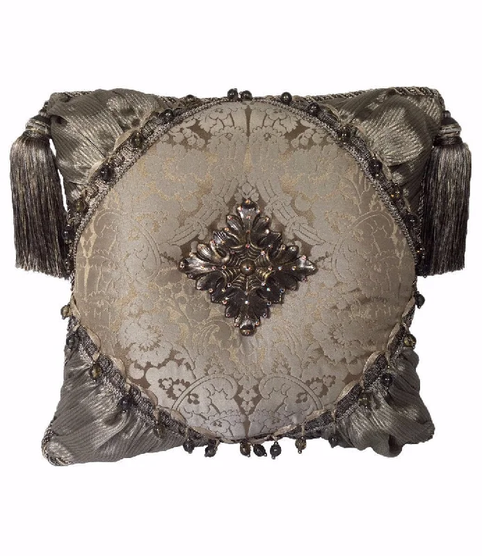 Firm Pillows for Side SleepersDecorative Pillows for Living Room MakeoverLuxury Pillow Gray Damask with Jeweled Medallion 19x19 Firm Pillows for Side SleepersDecorative Pillows for Living Room MakeoverLuxury Pillow Gray Damask with Jeweled Medallion 19x19
