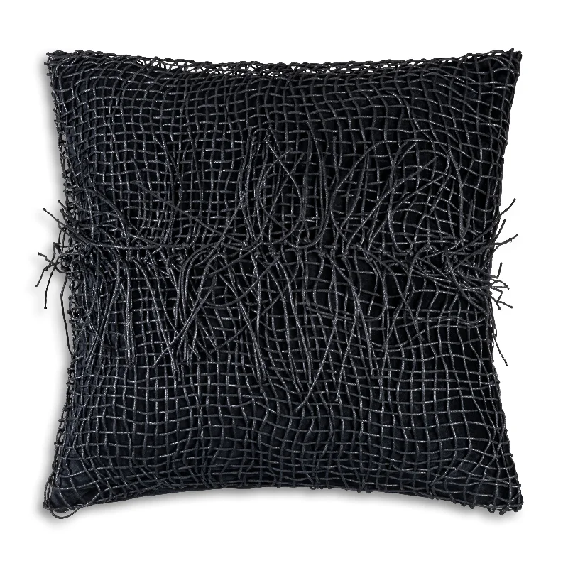Cotton Pillows for Natural ComfortRound Pillows for Boho-Style InteriorsAtlas Black Tassle Pillow Cotton Pillows for Natural ComfortRound Pillows for Boho-Style InteriorsAtlas Black Tassle Pillow