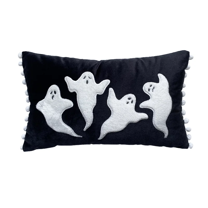 Silk Pillows for Smooth Skin and HairAdjustable Pillows for Customized ComfortGhosts Black Lumbar Pillow