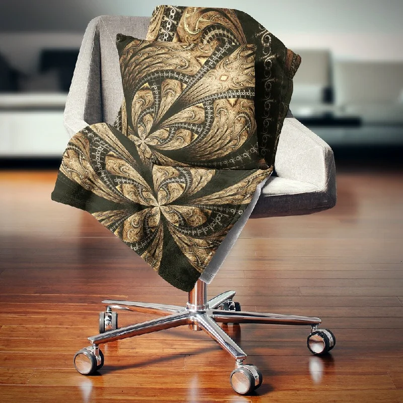 Silk blankets with a smooth and elegant touchDesignart 'Symmetrical Large Brown Fractal Flower' Floral Throw Blanket Silk blankets with a smooth and elegant touchDesignart 'Symmetrical Large Brown Fractal Flower' Floral Throw Blanket