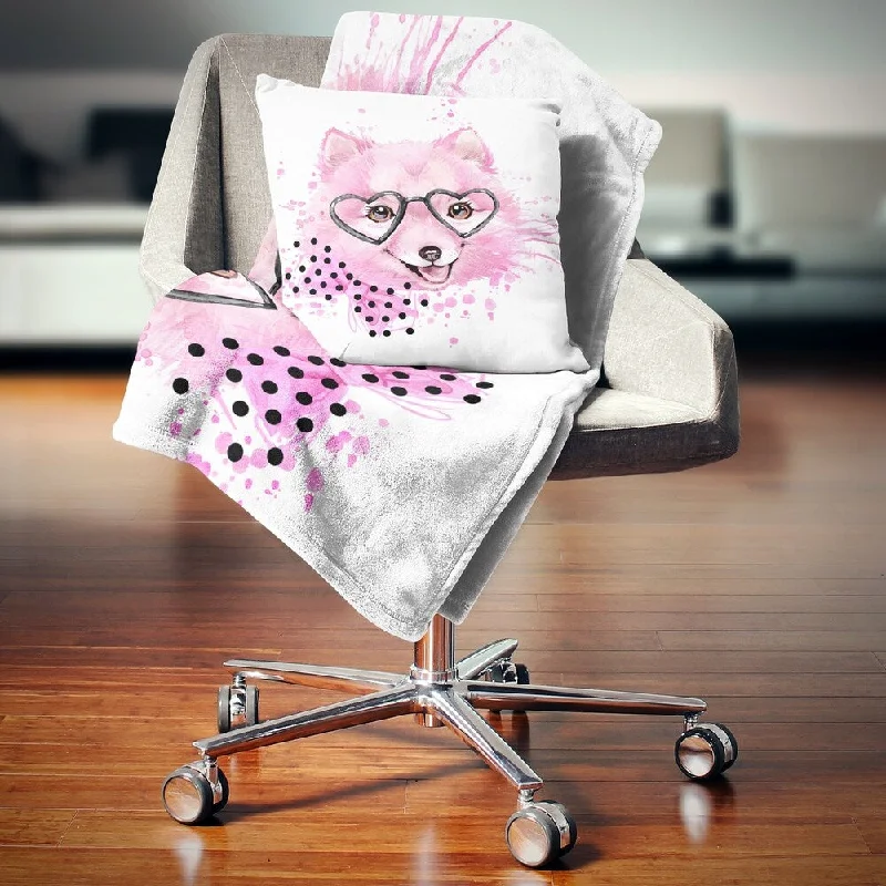 King - size blankets to cover large beds comfortablyDesignart 'Pink Dog with Heart Glasses' Contemporary Animal Throw Blanket King - size blankets to cover large beds comfortablyDesignart 'Pink Dog with Heart Glasses' Contemporary Animal Throw Blanket